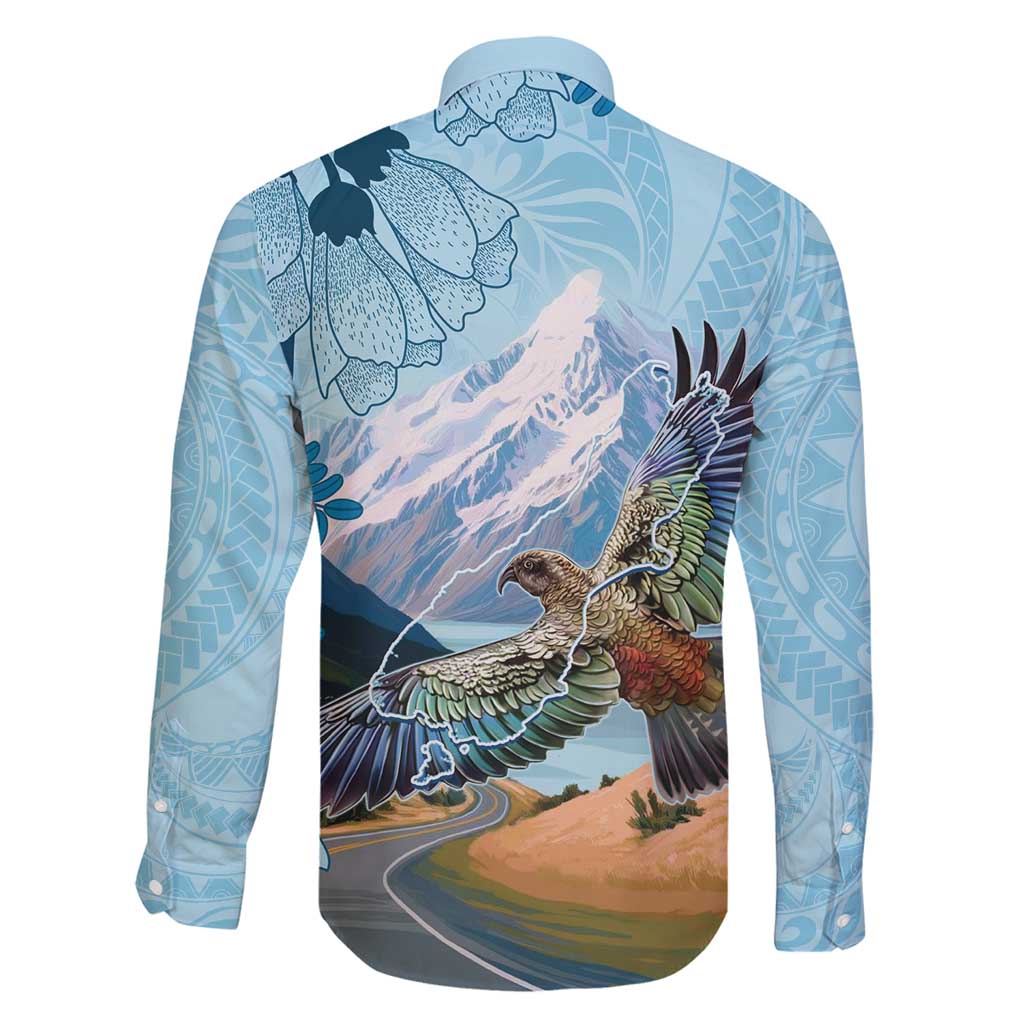 New Zealand South Island Family Matching Long Sleeve Bodycon Dress and Hawaiian Shirt Te Waipounamu Aoraki Kea Bird LT14 - Polynesian Pride