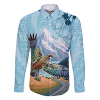 New Zealand South Island Family Matching Puletasi and Hawaiian Shirt Te Waipounamu Aoraki Kea Bird