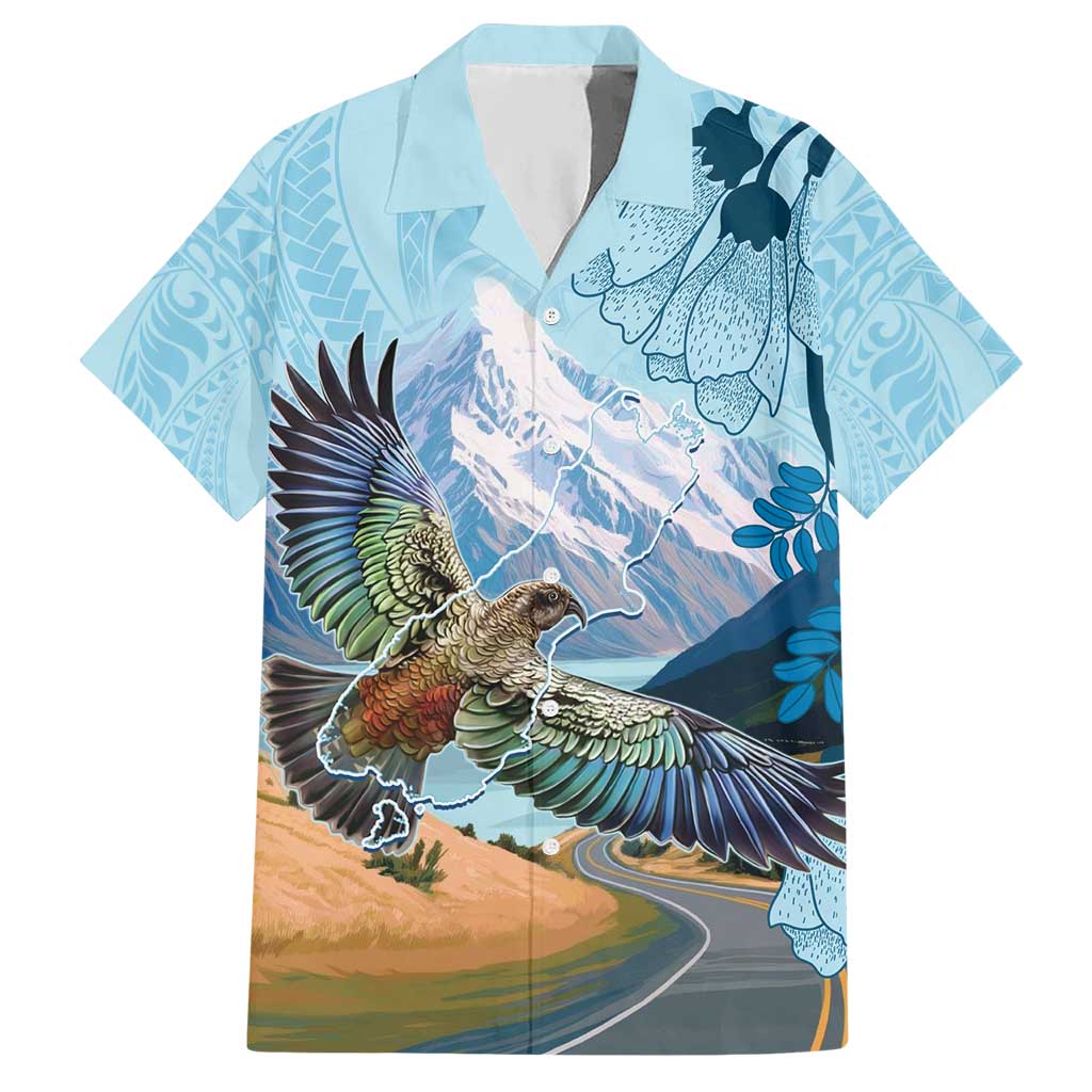 New Zealand South Island Hawaiian Shirt Te Waipounamu Aoraki Kea Bird