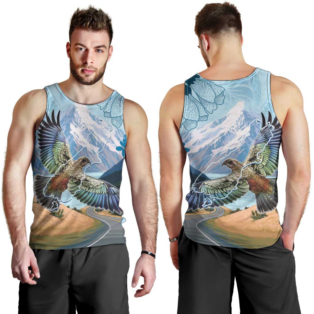 New Zealand South Island Men Tank Top Te Waipounamu Aoraki Kea Bird
