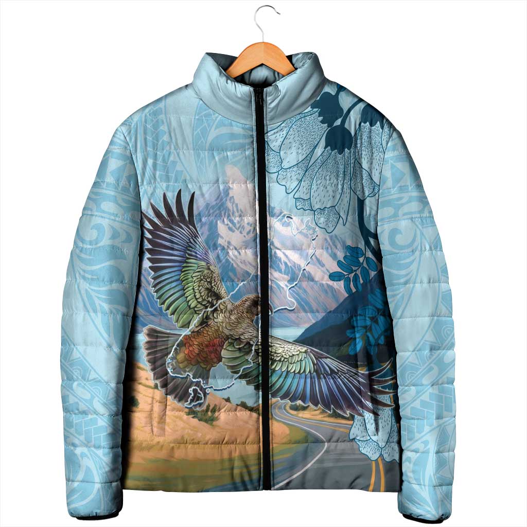 New Zealand South Island Padded Jacket Te Waipounamu Aoraki Kea Bird - Polynesian Pride