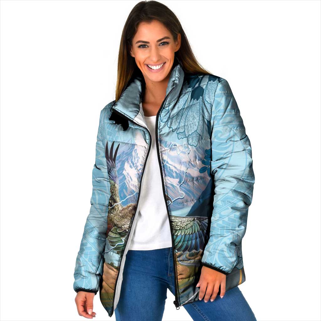 New Zealand South Island Padded Jacket Te Waipounamu Aoraki Kea Bird - Polynesian Pride