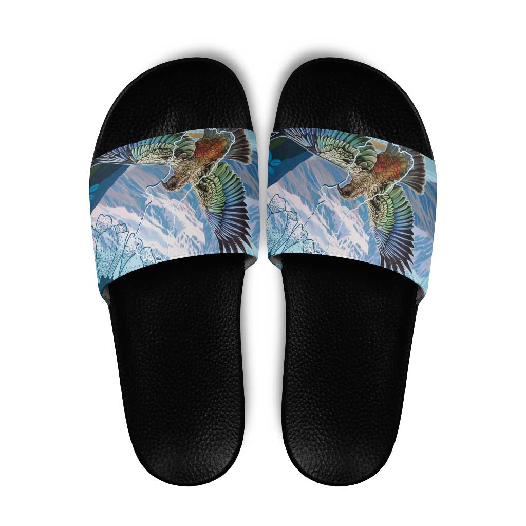 New Zealand South Island Slide Sandals Te Waipounamu Aoraki Kea Bird - Polynesian Pride