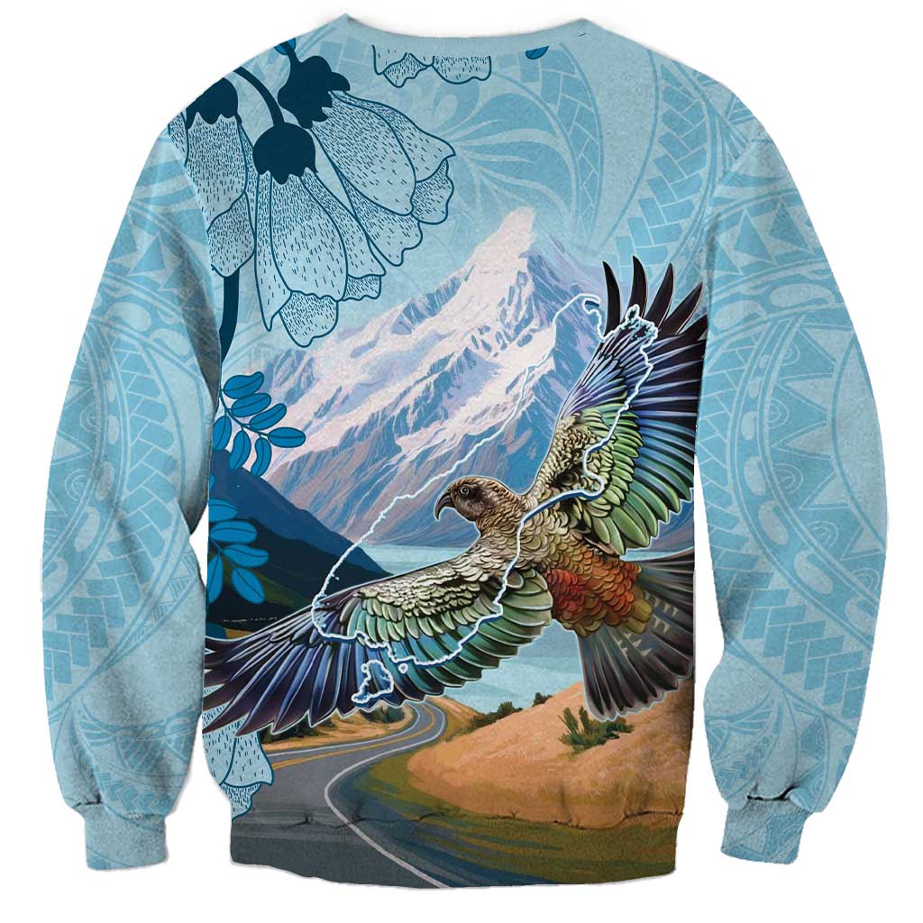 New Zealand South Island Sweatshirt Te Waipounamu Aoraki Kea Bird LT14 - Polynesian Pride