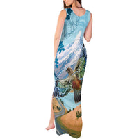 New Zealand South Island Tank Maxi Dress Te Waipounamu Aoraki Kea Bird