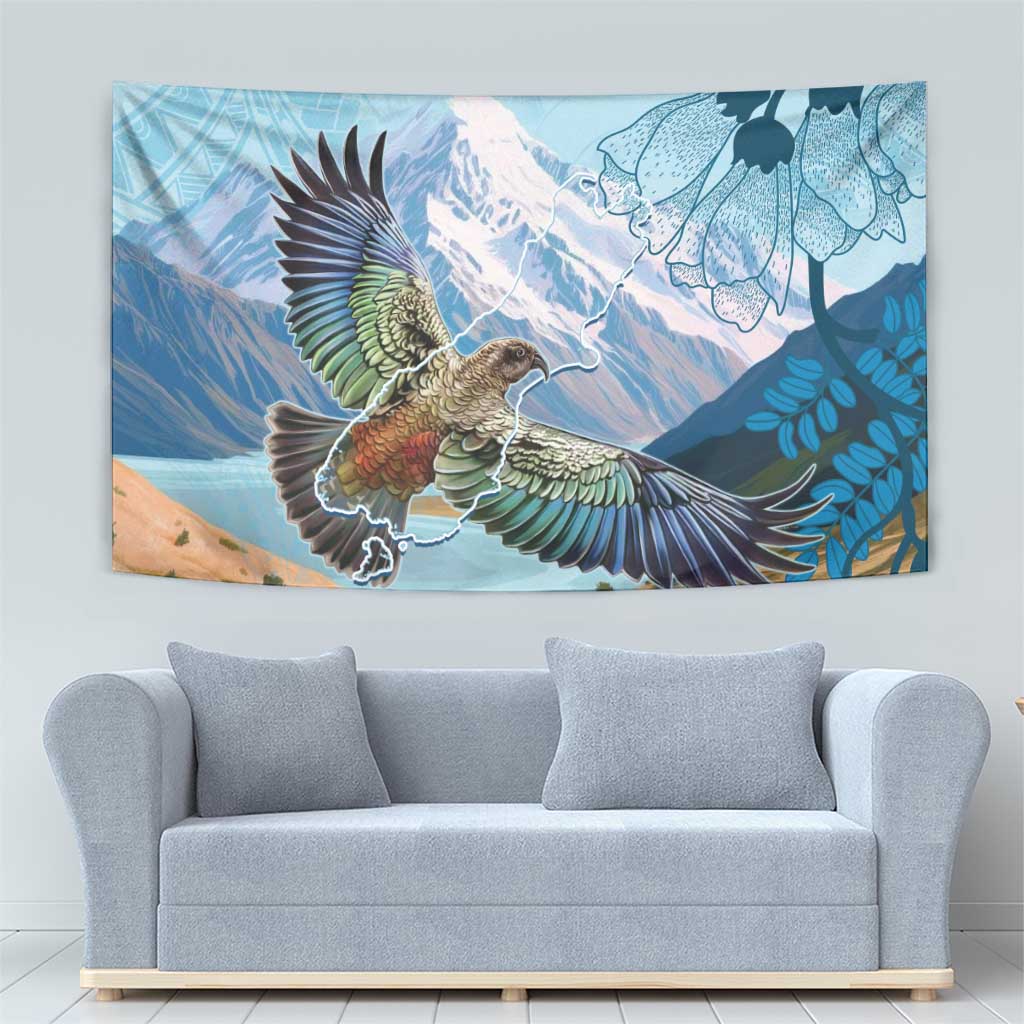 New Zealand South Island Tapestry Te Waipounamu Aoraki Kea Bird