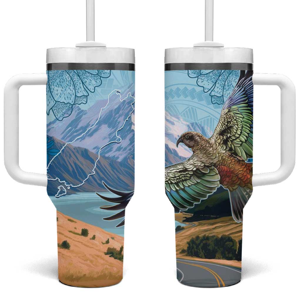New Zealand South Island Tumbler With Handle Te Waipounamu Aoraki Kea Bird