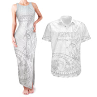 Polynesia Brain Cancer Awareness Couples Matching Tank Maxi Dress and Hawaiian Shirt In May We Wear Grey