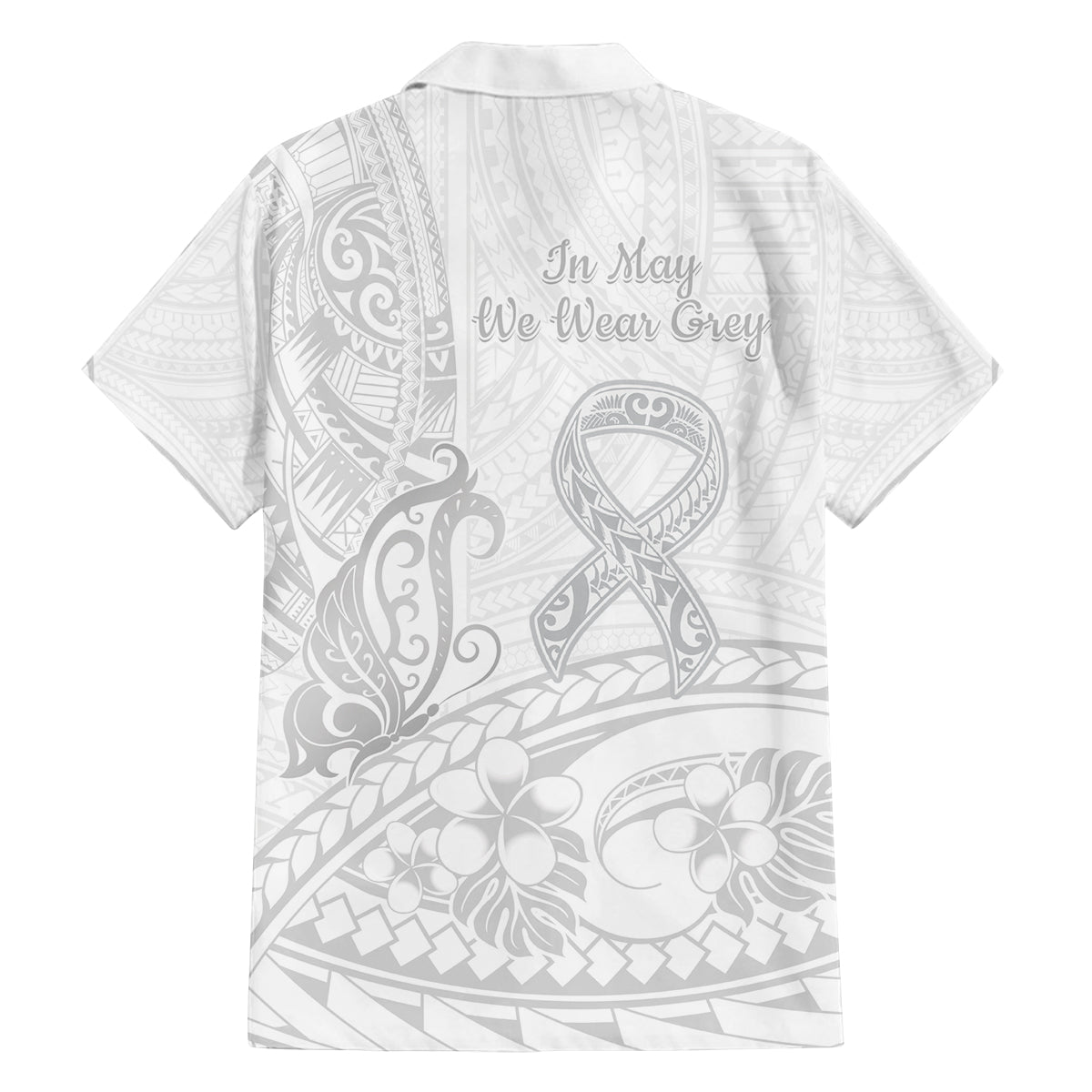 Polynesia Brain Cancer Awareness Family Matching Long Sleeve Bodycon Dress and Hawaiian Shirt In May We Wear Grey LT14 - Polynesian Pride