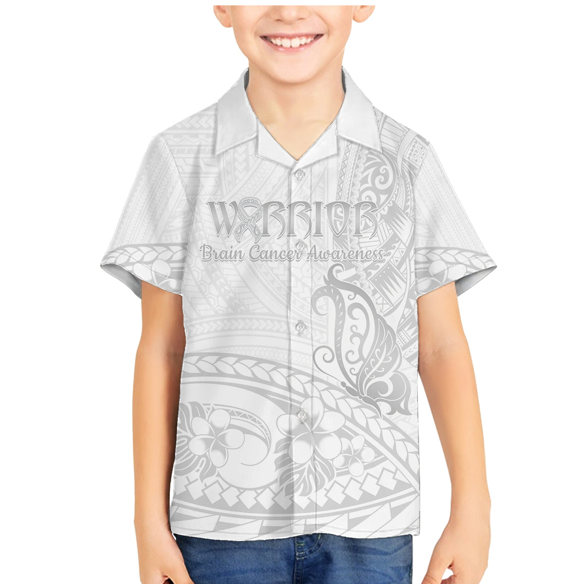 Polynesia Brain Cancer Awareness Family Matching Mermaid Dress and Hawaiian Shirt In May We Wear Grey