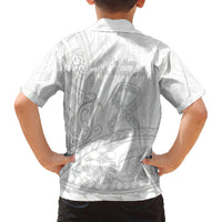Polynesia Brain Cancer Awareness Family Matching Short Sleeve Bodycon Dress and Hawaiian Shirt In May We Wear Grey LT14 - Polynesian Pride