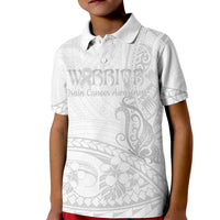 Polynesia Brain Cancer Awareness Kid Polo Shirt In May We Wear Grey