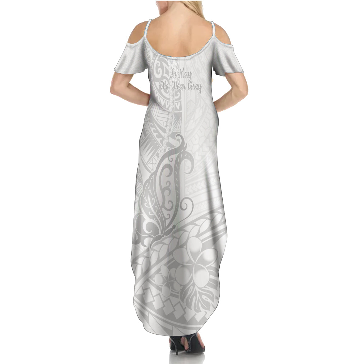 Polynesia Brain Cancer Awareness Summer Maxi Dress In May We Wear Grey