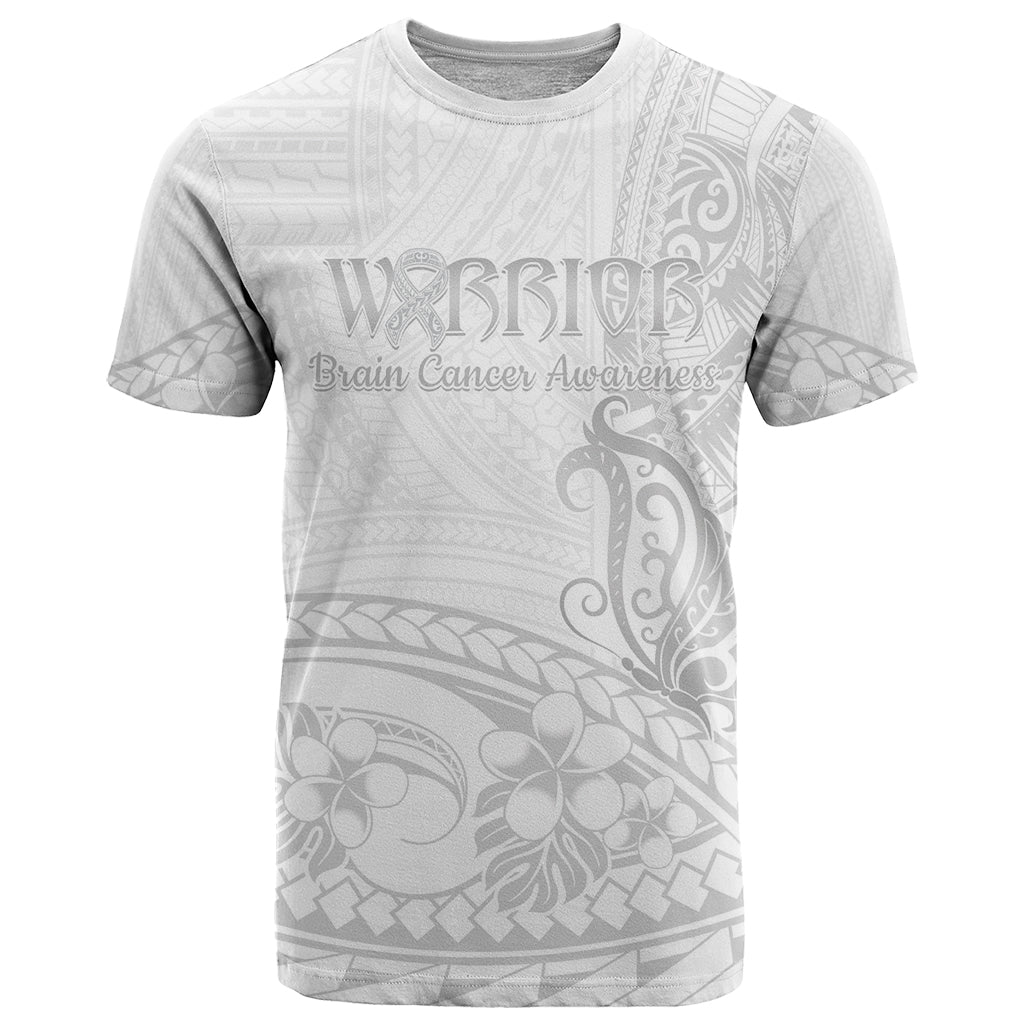 Polynesia Brain Cancer Awareness T Shirt In May We Wear Grey LT14 White - Polynesian Pride