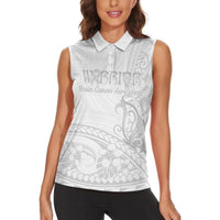 Polynesia Brain Cancer Awareness Women Sleeveless Polo Shirt In May We Wear Grey