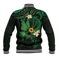 Polynesia Mental Health Awareness Baseball Jacket Green Ribbon Be Kind To Your Mind