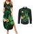 Polynesia Mental Health Awareness Couples Matching Summer Maxi Dress and Long Sleeve Button Shirt Green Ribbon Be Kind To Your Mind