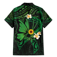 Polynesia Mental Health Awareness Family Matching Mermaid Dress and Hawaiian Shirt Green Ribbon Be Kind To Your Mind