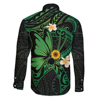 Polynesia Mental Health Awareness Family Matching Tank Maxi Dress and Hawaiian Shirt Green Ribbon Be Kind To Your Mind