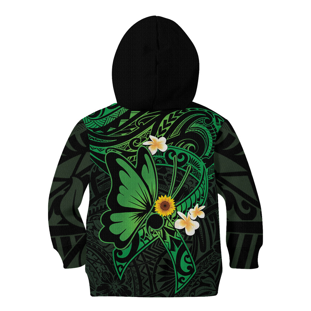 Polynesia Mental Health Awareness Kid Hoodie Green Ribbon Be Kind To Your Mind