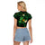 Polynesia Mental Health Awareness Raglan Cropped T Shirt Green Ribbon Be Kind To Your Mind