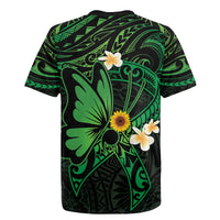 Polynesia Mental Health Awareness Rugby Jersey Green Ribbon Be Kind To Your Mind