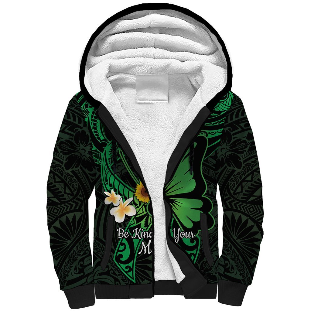 Polynesia Mental Health Awareness Sherpa Hoodie Green Ribbon Be Kind To Your Mind LT14 Unisex Green - Polynesian Pride