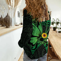 Polynesia Mental Health Awareness Women Casual Shirt Green Ribbon Be Kind To Your Mind