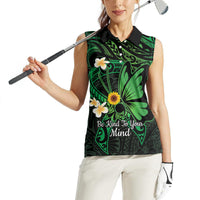 Polynesia Mental Health Awareness Women Sleeveless Polo Shirt Green Ribbon Be Kind To Your Mind