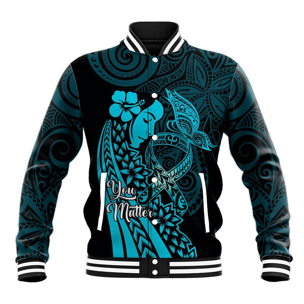Polynesia World Ovarian Cancer Day Baseball Jacket You Matter Polynesian Women