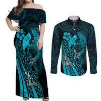 Polynesia World Ovarian Cancer Day Couples Matching Off Shoulder Maxi Dress and Long Sleeve Button Shirt You Matter Polynesian Women