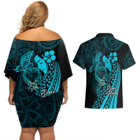 Polynesia World Ovarian Cancer Day Couples Matching Off Shoulder Short Dress and Hawaiian Shirt You Matter Polynesian Women