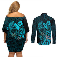Polynesia World Ovarian Cancer Day Couples Matching Off Shoulder Short Dress and Long Sleeve Button Shirt You Matter Polynesian Women