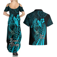 Polynesia World Ovarian Cancer Day Couples Matching Summer Maxi Dress and Hawaiian Shirt You Matter Polynesian Women