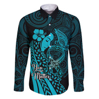 Polynesia World Ovarian Cancer Day Family Matching Off The Shoulder Long Sleeve Dress and Hawaiian Shirt You Matter Polynesian Women