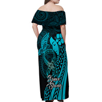 Polynesia World Ovarian Cancer Day Off Shoulder Maxi Dress You Matter Polynesian Women LT14 - Polynesian Pride