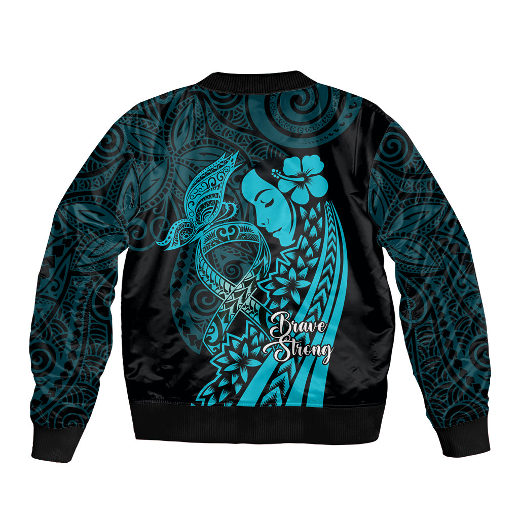 Polynesia World Ovarian Cancer Day Sleeve Zip Bomber Jacket You Matter Polynesian Women