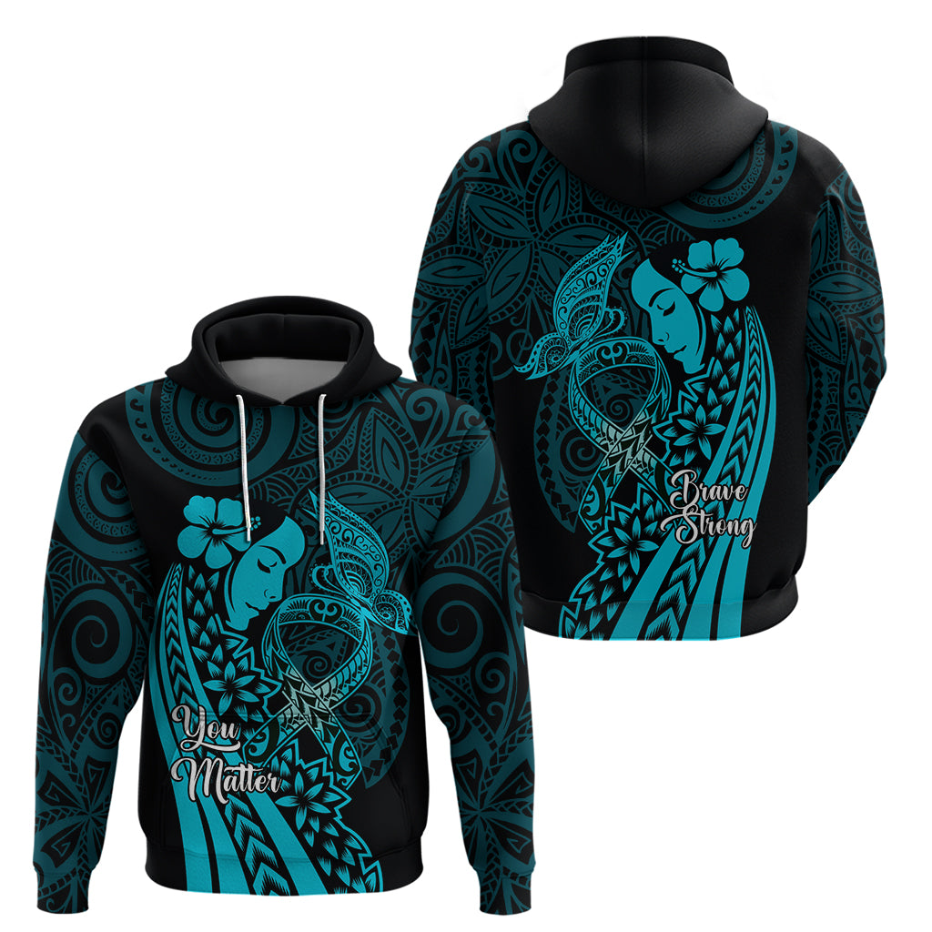 Polynesia World Ovarian Cancer Day Zip Hoodie You Matter Polynesian Women