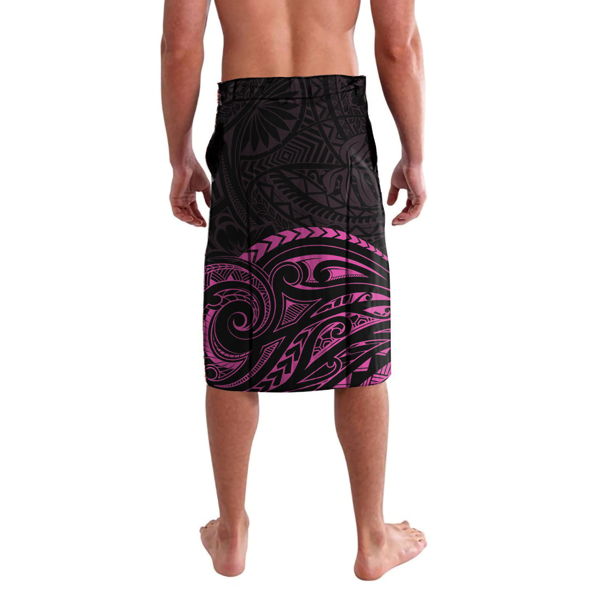 Polynesia Breast Cancer Awareness Lavalava Pink Ribbon No One Fights Alone - Black