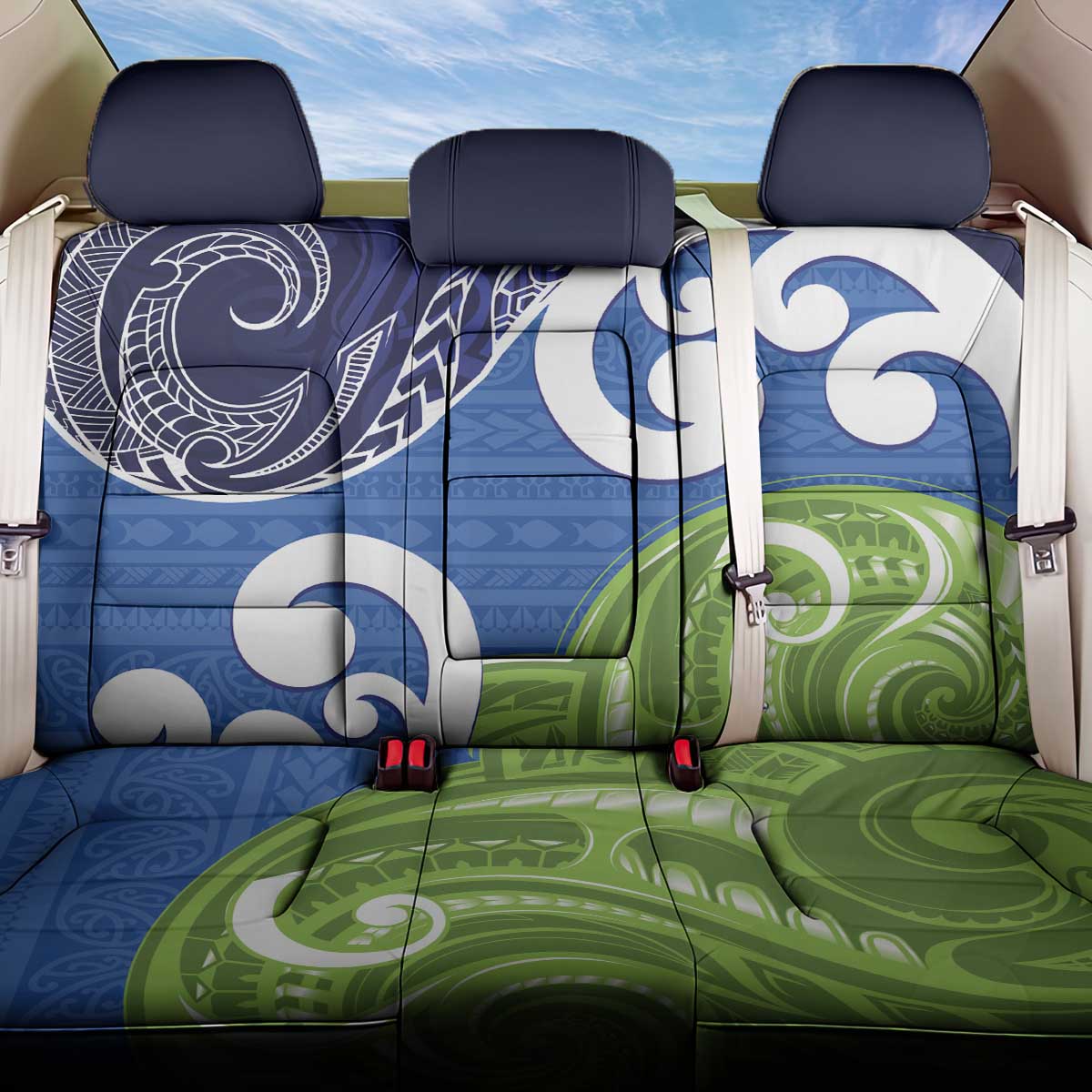 Southland New Zealand Back Car Seat Cover Maori Koru Flag Color