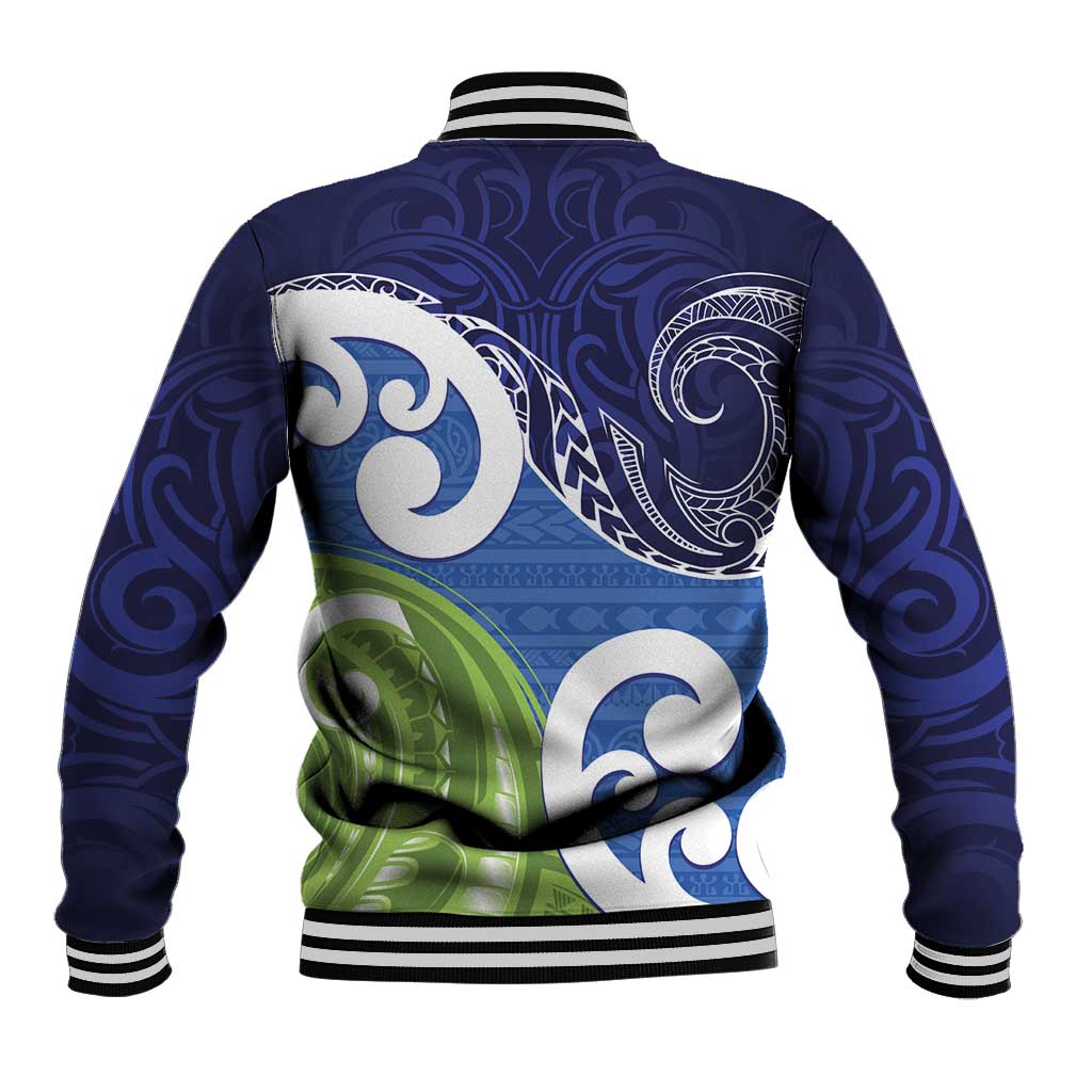Southland New Zealand Baseball Jacket Maori Koru Flag Color LT14 - Polynesian Pride