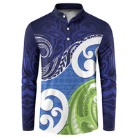 Southland New Zealand Button Sweatshirt Maori Koru Flag Color LT14 Blue - Polynesian Pride