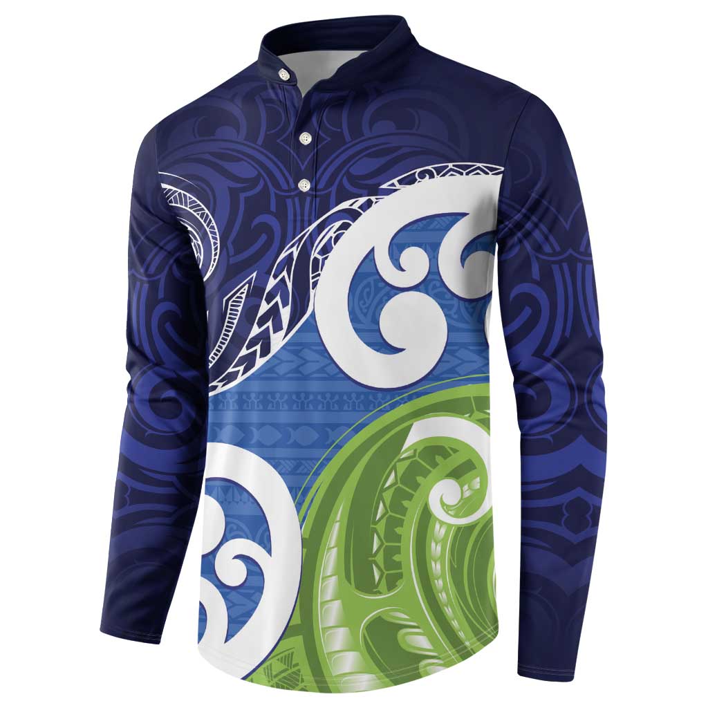 Southland New Zealand Button Sweatshirt Maori Koru Flag Color LT14 - Polynesian Pride