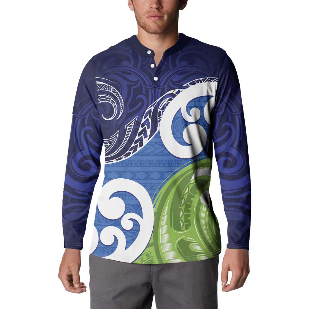 Southland New Zealand Button Sweatshirt Maori Koru Flag Color LT14 - Polynesian Pride