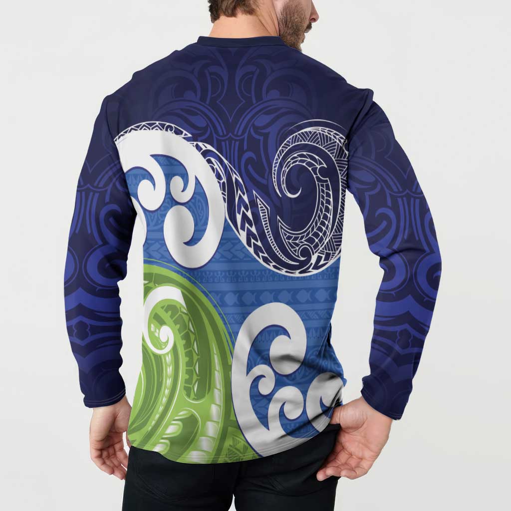Southland New Zealand Button Sweatshirt Maori Koru Flag Color LT14 - Polynesian Pride