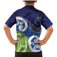Southland New Zealand Family Matching Mermaid Dress and Hawaiian Shirt Maori Koru Flag Color