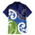 Southland New Zealand Family Matching Mermaid Dress and Hawaiian Shirt Maori Koru Flag Color