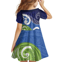 Southland New Zealand Family Matching Short Sleeve Bodycon Dress and Hawaiian Shirt Maori Koru Flag Color
