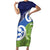 Southland New Zealand Family Matching Short Sleeve Bodycon Dress and Hawaiian Shirt Maori Koru Flag Color