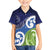 Southland New Zealand Family Matching Short Sleeve Bodycon Dress and Hawaiian Shirt Maori Koru Flag Color